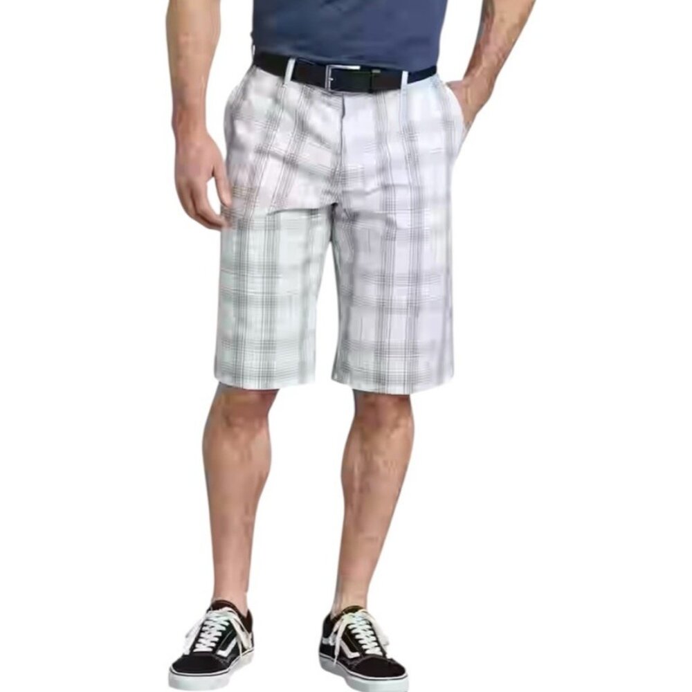 Volcom White Plaid Classic Preppy Casual Contemporary Golf Shorts Size 30